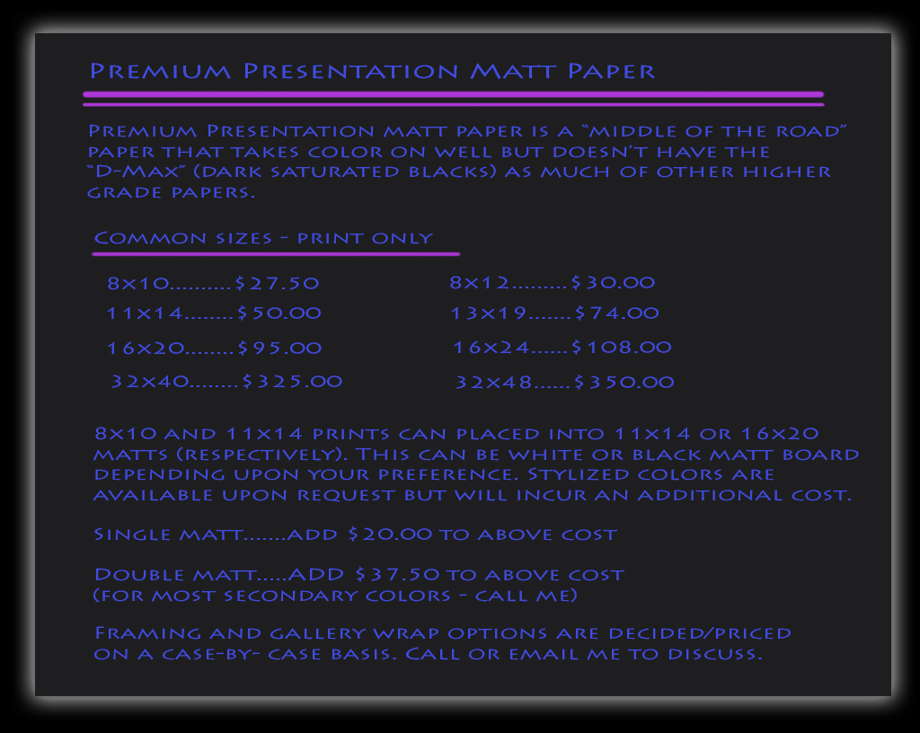 Premium Presentation Matt paper - prices